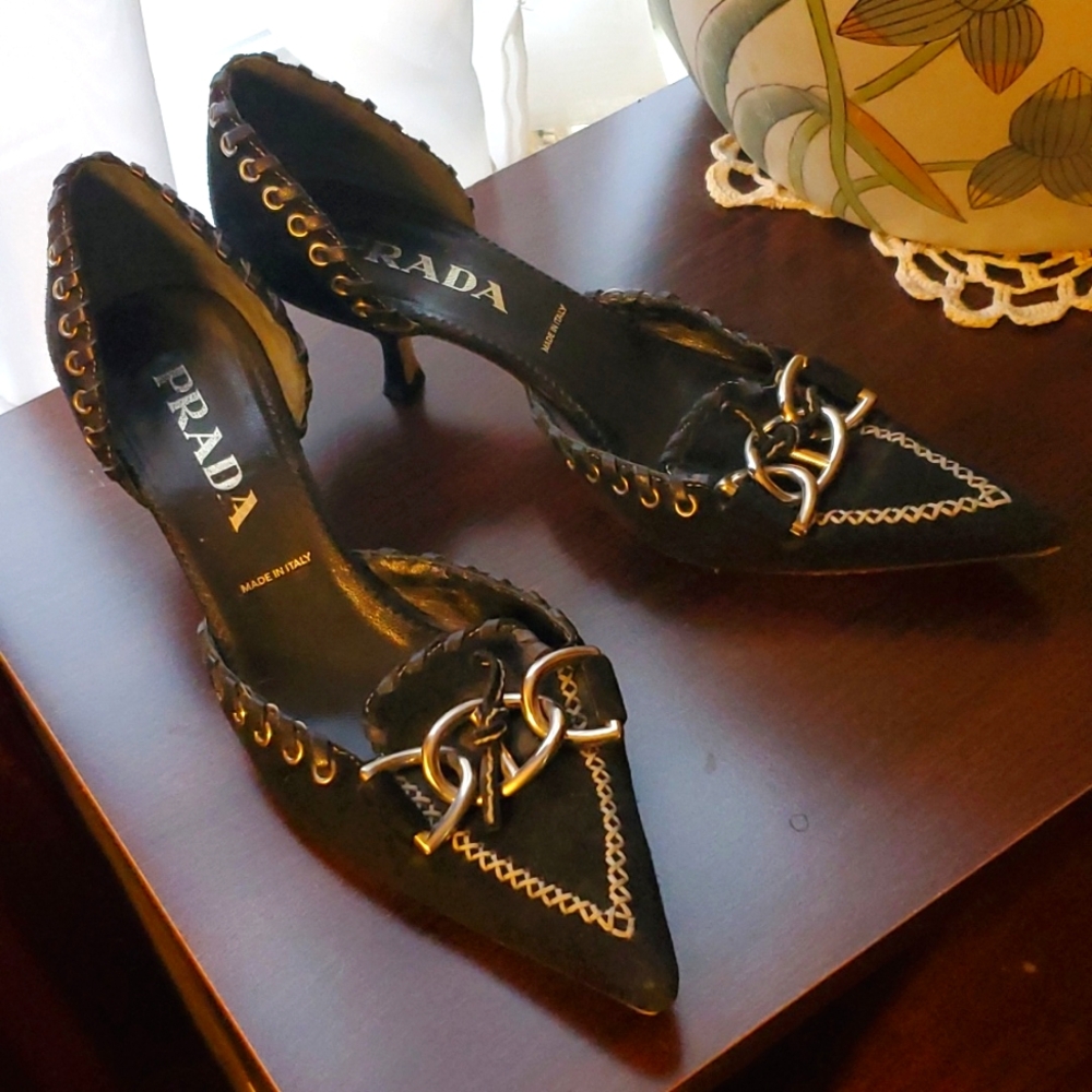 Vintage kitten-heel Prada heels